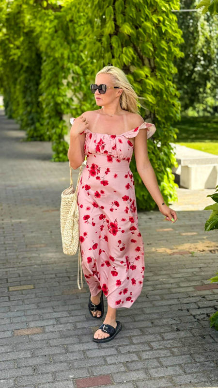 Sukienka Maxi Na Ramiączkach Maki