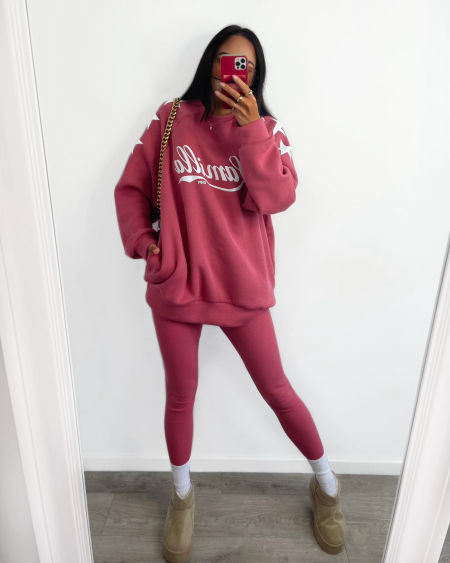 Komplet Bluza Legginsy Lamilla Gwiazdki Brzoskwiniowy