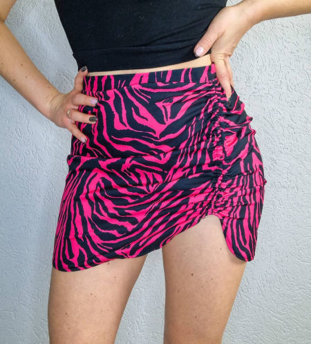 Spódnica Mini Fuksja Zebra