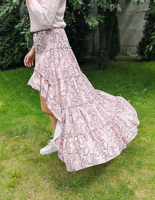 Spódnica asymetryczna Snake Pink