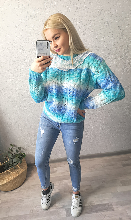 Sweter Rainbow Turkusowy